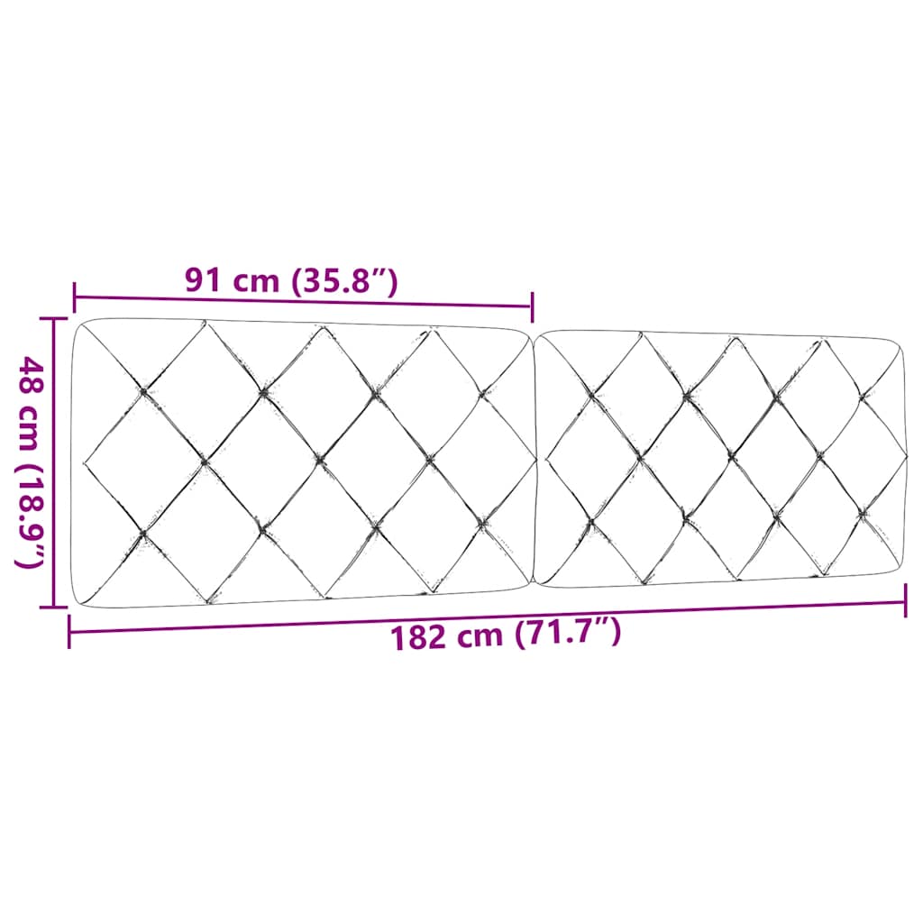 Cuscino Testiera Blu 180 cm in Tessuto - homemem39