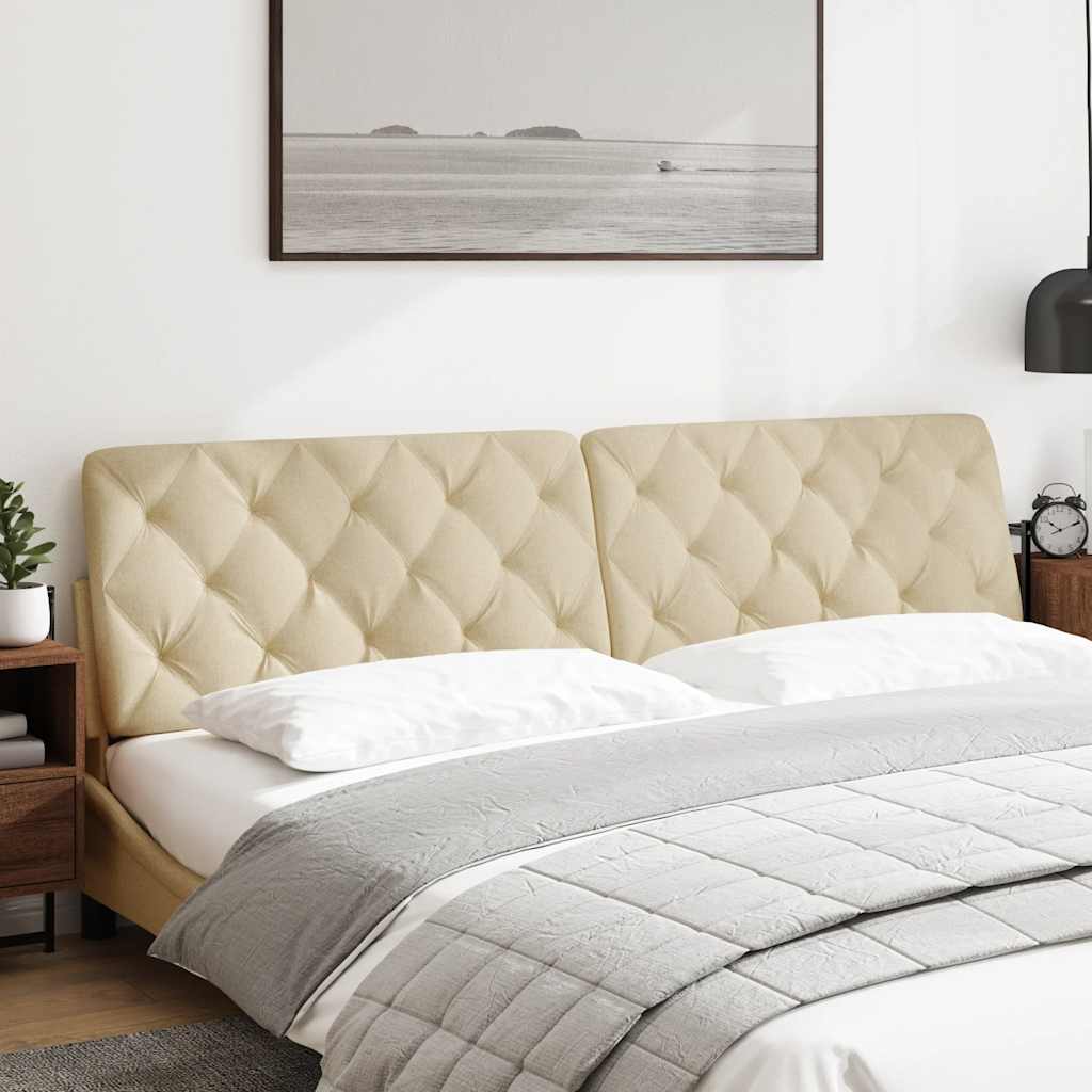 Cuscino Testiera Crema 200 cm in Tessuto - homemem39