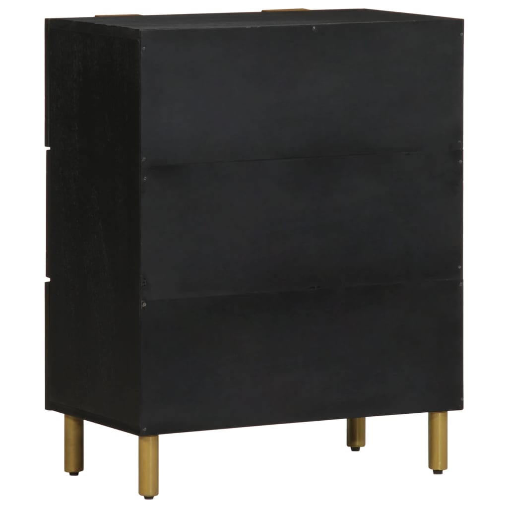 Credenze 2 pz Nere 60x33x75 cm in Legno Multistrato | homemem39
