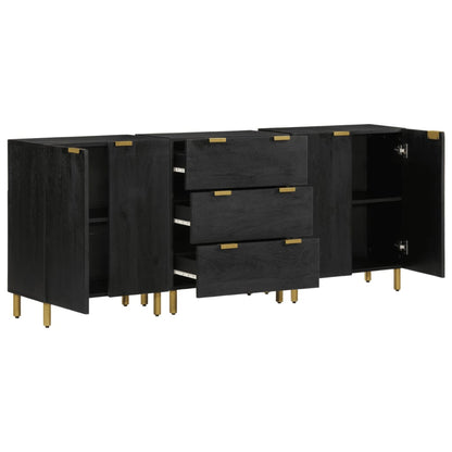 Credenze 3 pz Nere in Legno Multistrato | homemem39