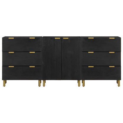 Credenze 3 pz Nere in Legno Multistrato | homemem39