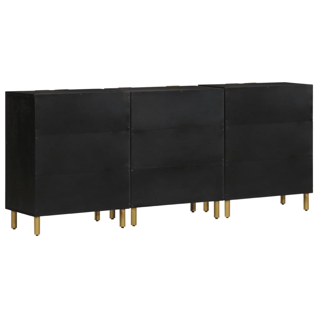 Credenze 3 pz Nere in Legno Multistrato | homemem39