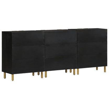 Credenze 3 pz Nere in Legno Multistrato | homemem39