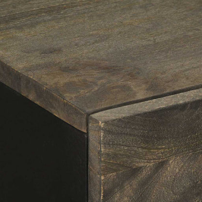 Credenze 2 pz Nere 60x33x75 cm in Legno Massello di Mango | homemem39
