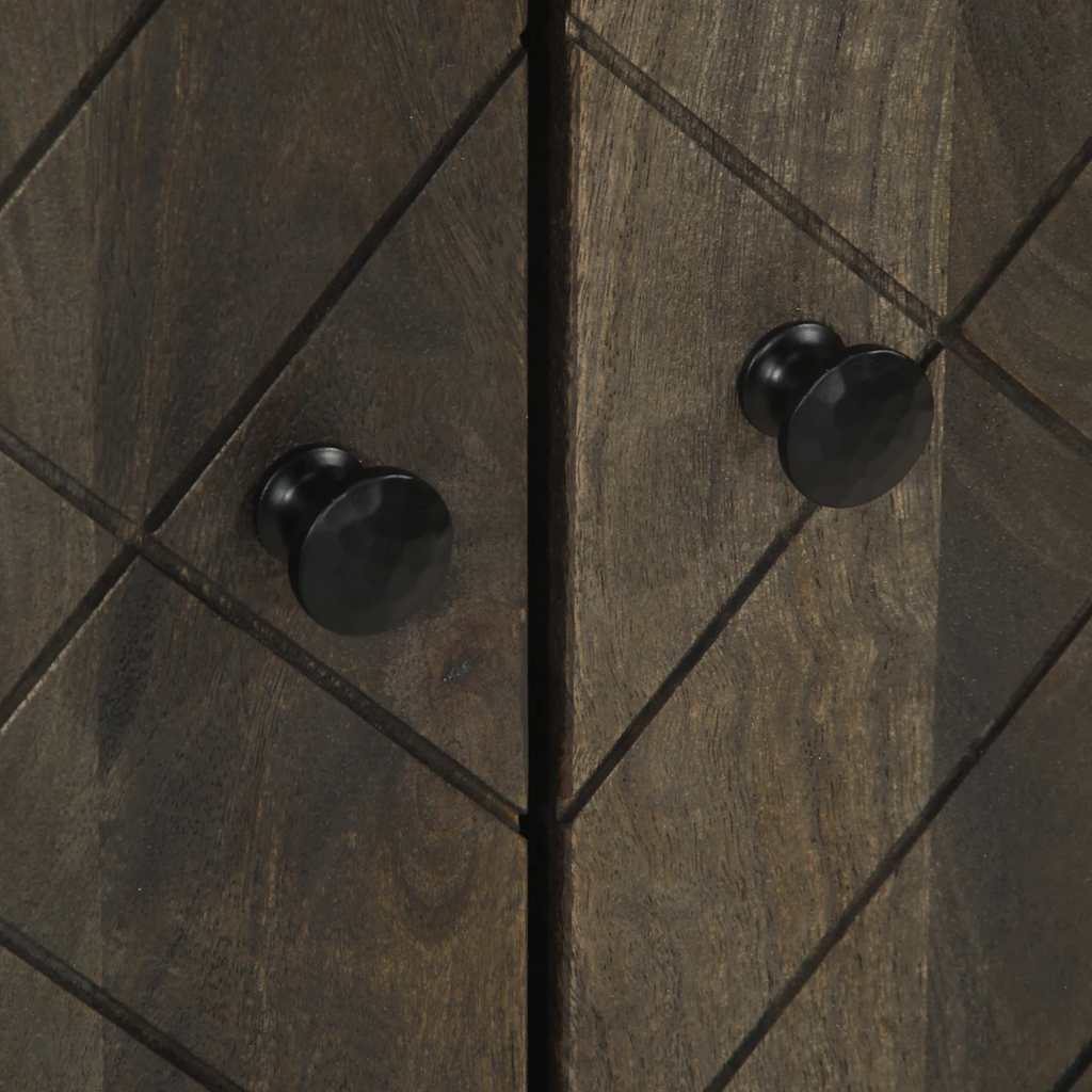 Credenze 3 pz Nere 60x33x75 cm in Legno Massello di Mango | homemem39