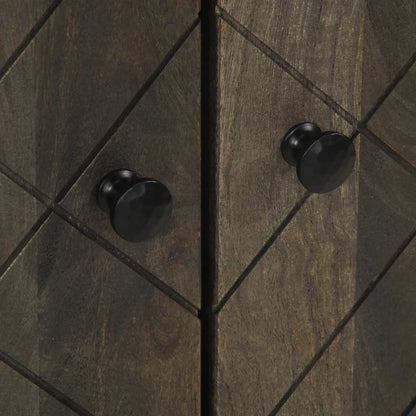 Credenze 3 pz Nere 60x33x75 cm in Legno Massello di Mango | homemem39