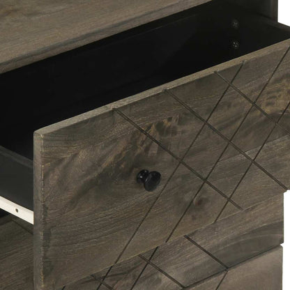 Credenze 3 pz Nere 60x33x75 cm in Legno Massello di Mango | homemem39
