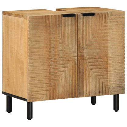 Set Mobili da Bagno 5 pz Marrone in Legno Massello di Mango