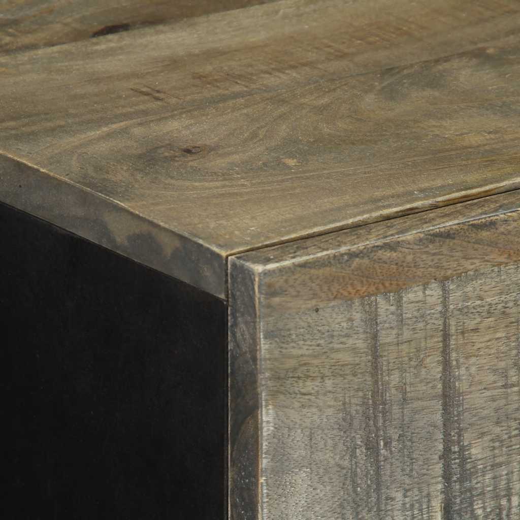 Credenze 2 pz Grigio Chiaro 60x33,5x75 cm Legno Massello Mango | homemem39