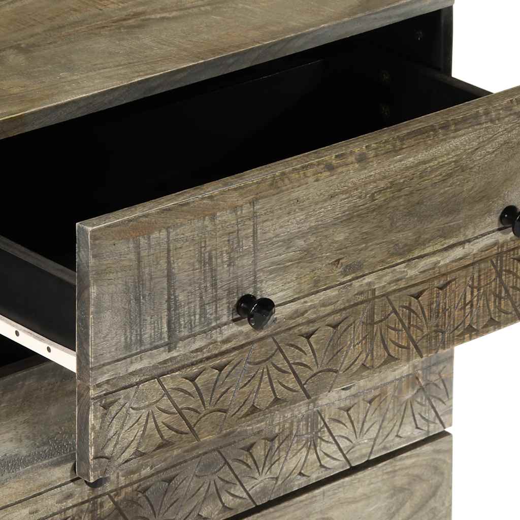Credenze 2 pz Grigio Chiaro 60x33,5x75 cm Legno Massello Mango | homemem39