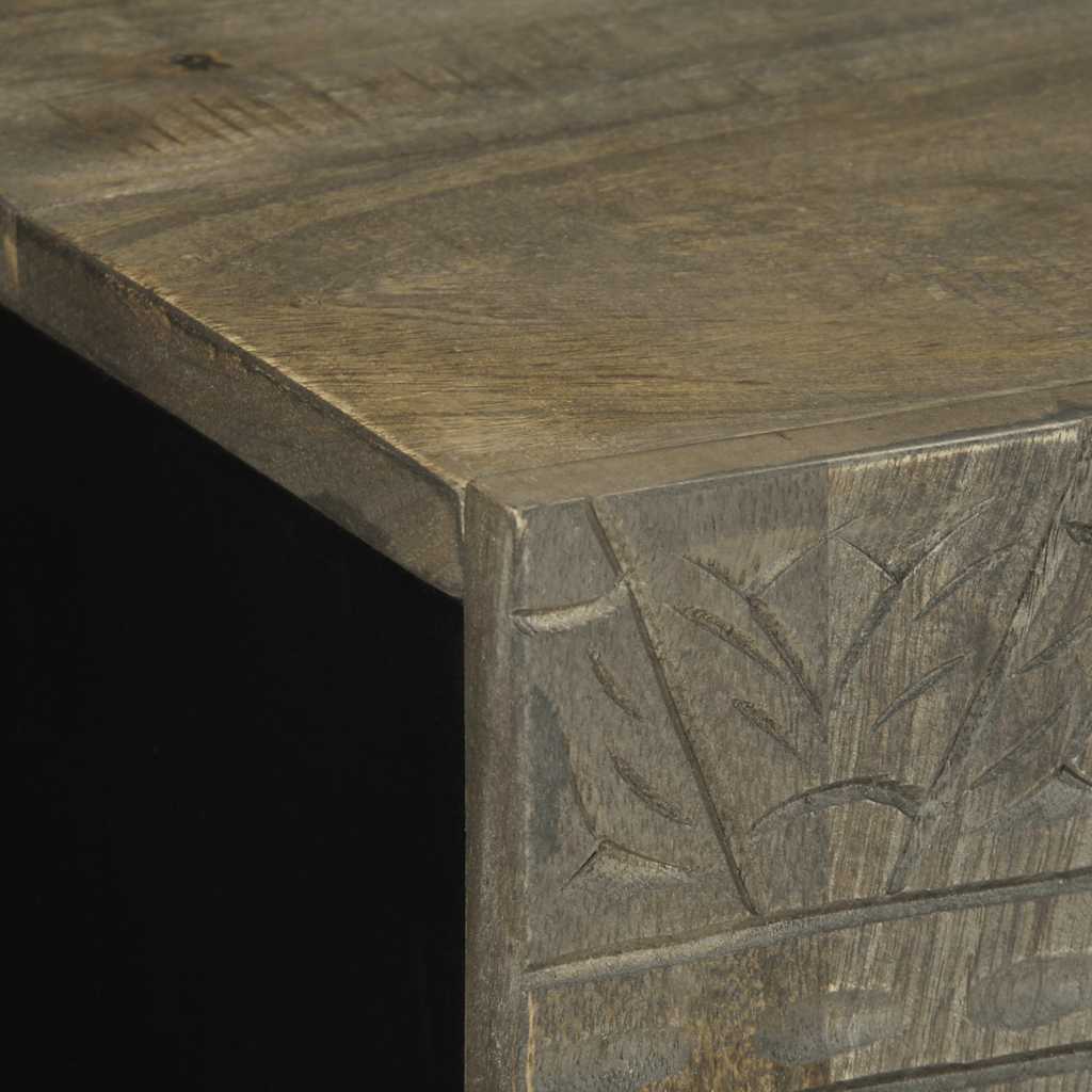 Credenze 3 pz Grigio Chiaro 60x33,5x75 cm Legno Massello Mango | homemem39