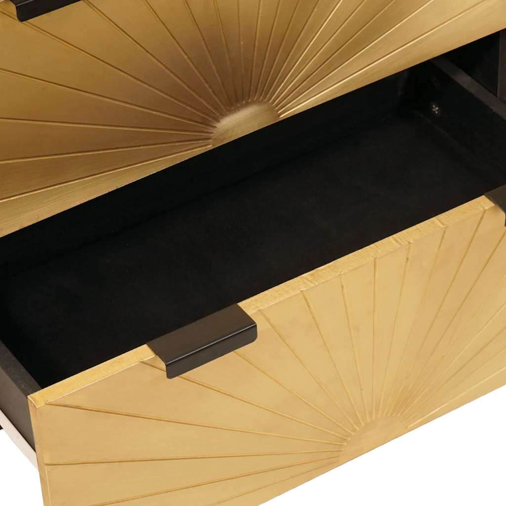 Set di Credenze 2 pcs Nero e Ottone 120 x 33 x 75 cm | homemem39