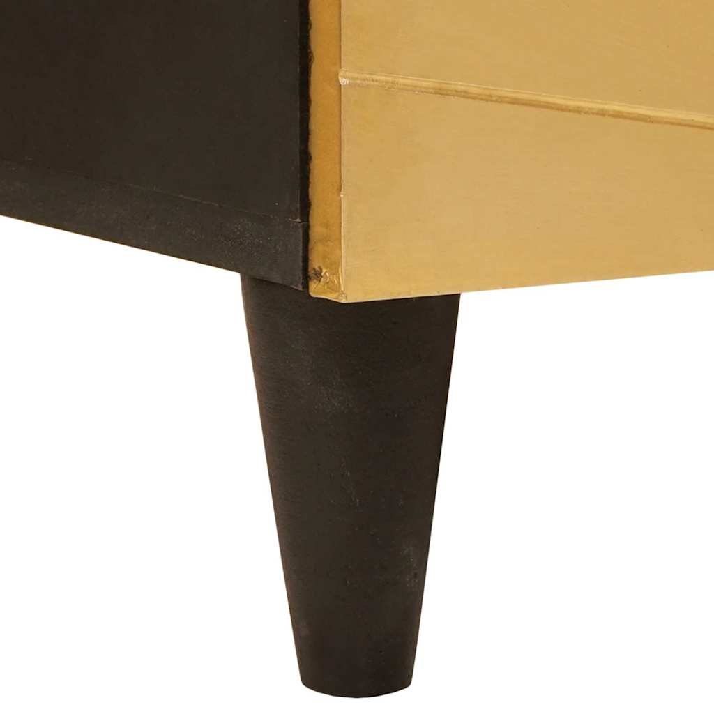 Set di Credenze 2 pcs Nero e Ottone 120 x 33 x 75 cm