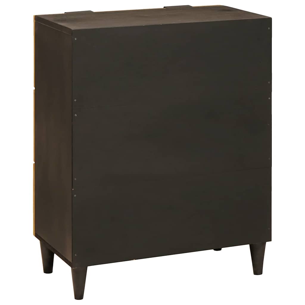 Set di Credenze 2 pcs Nero e Ottone 120 x 33 x 75 cm
