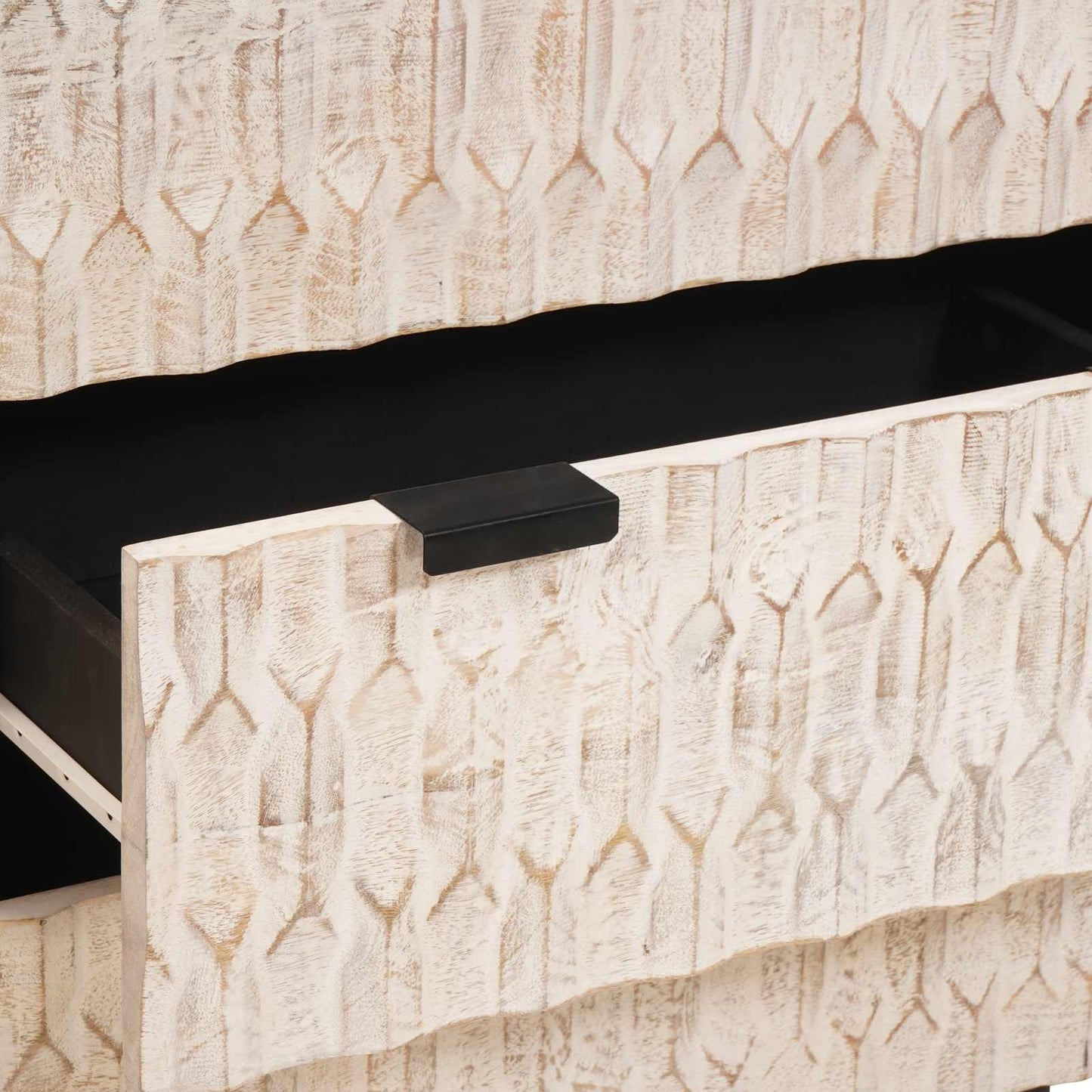 Credenza 2 pcs Finitura Bianco Lavato 60 x 33 x 75 cm