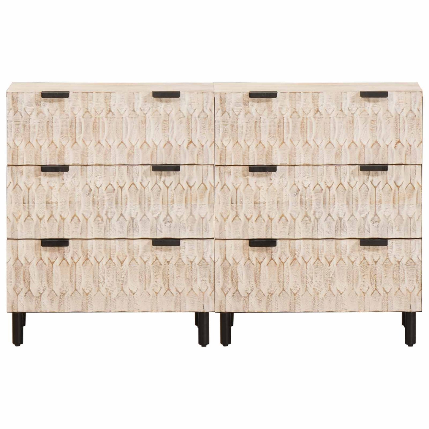 Credenza 2 pcs Finitura Bianco Lavato 60 x 33 x 75 cm