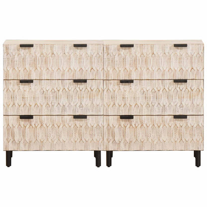 Credenza 2 pcs Finitura Bianco Lavato 60 x 33 x 75 cm