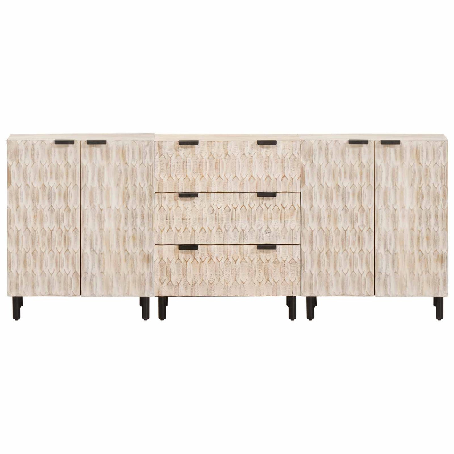 Credenza 3 pcs Finitura Bianco Lavato 180 x 33 x 75 cm