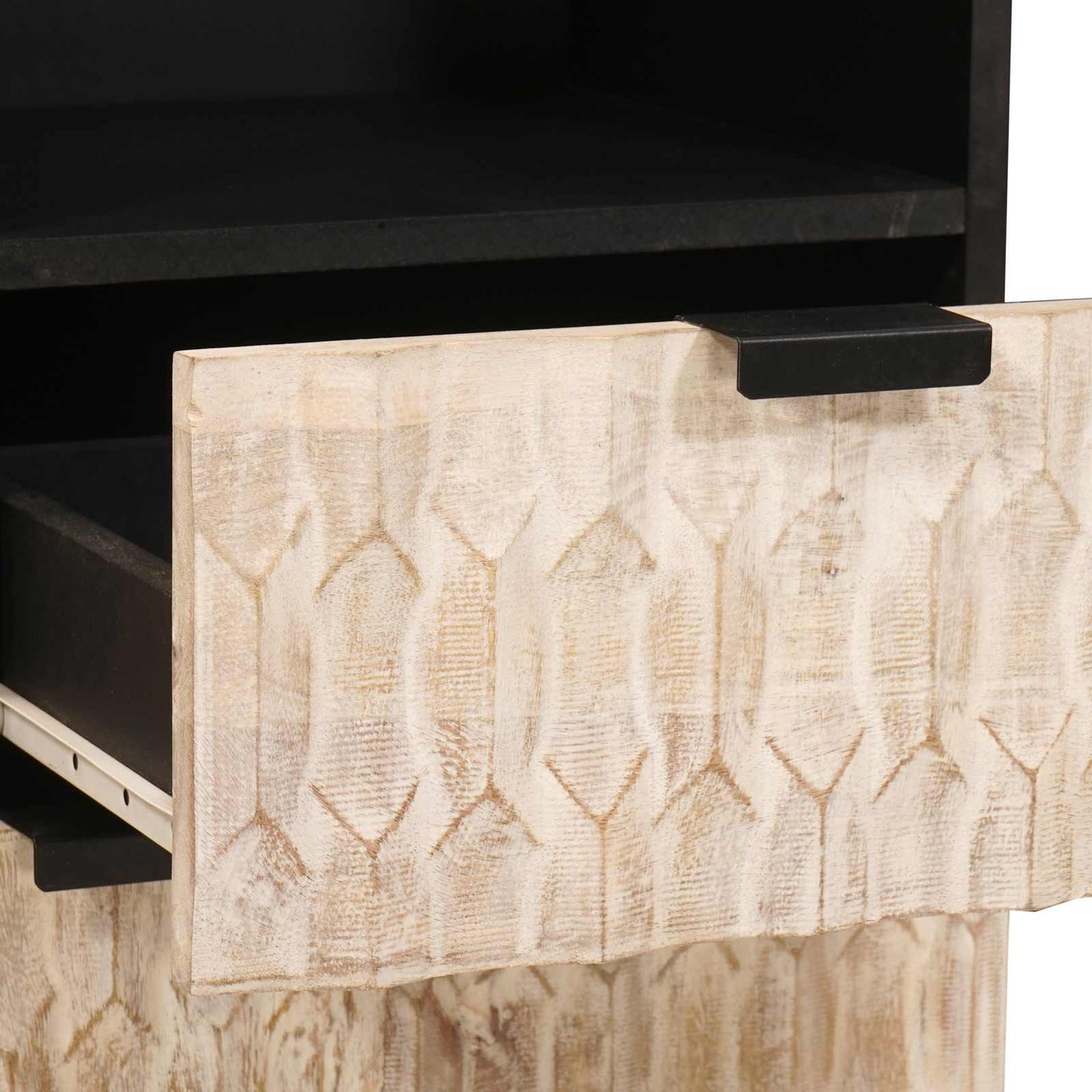 Set da Bagno Finitura Bianco Lavato Legno di mango massello