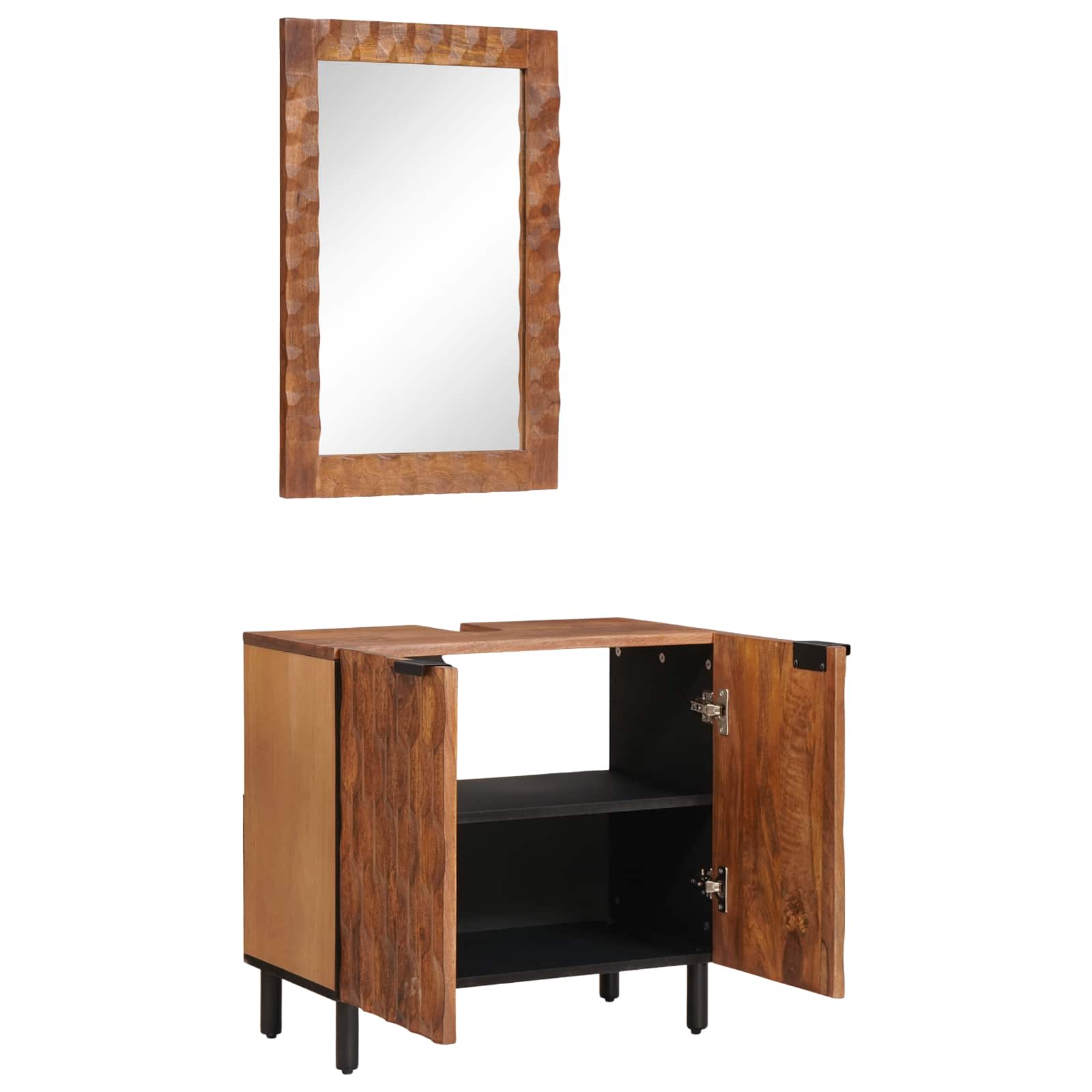 Set da Bagno con archiviazione 2 pcs Acacia Marrone Winish | homemem39