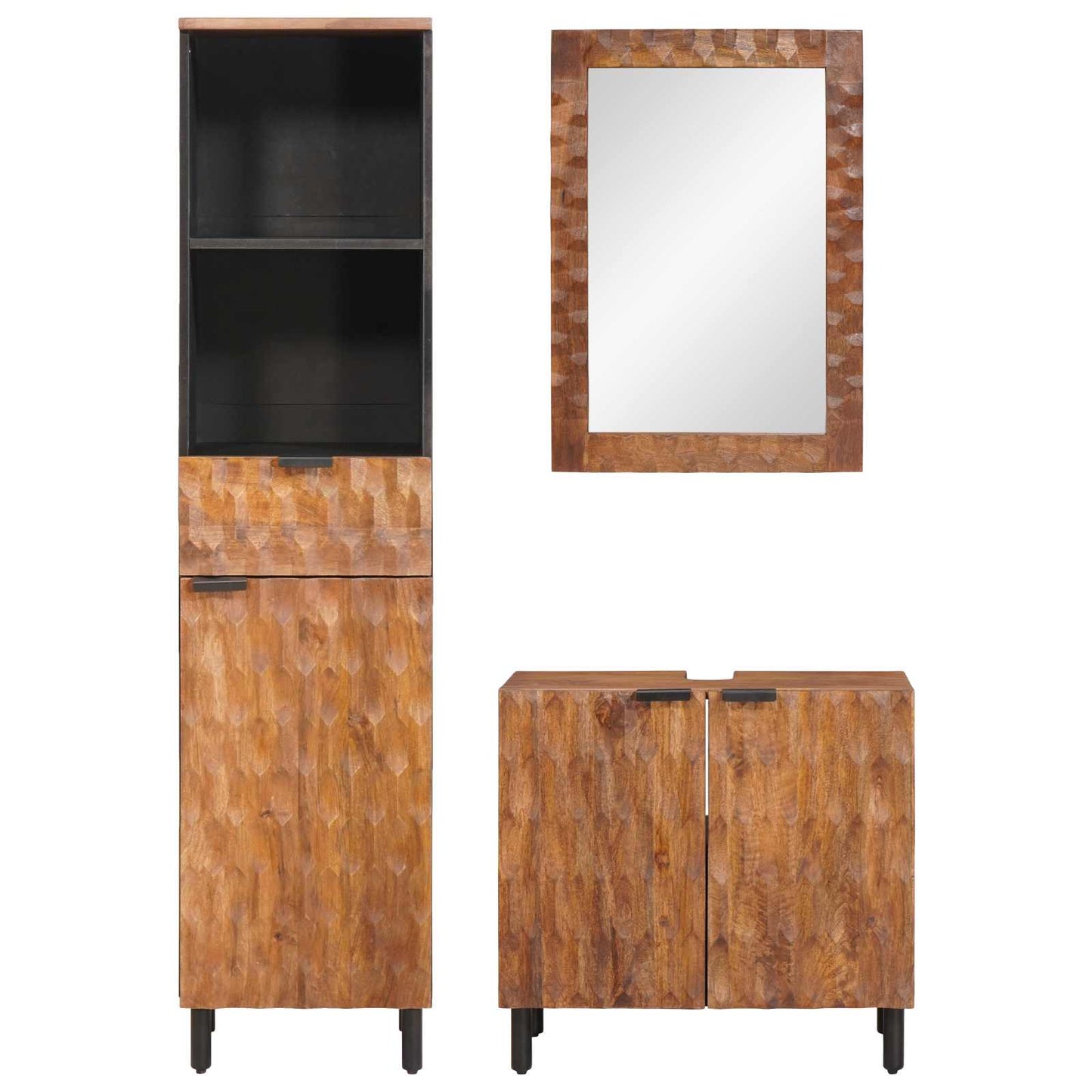Set da Bagno Acacia Marrone Winish Legno di mango massello