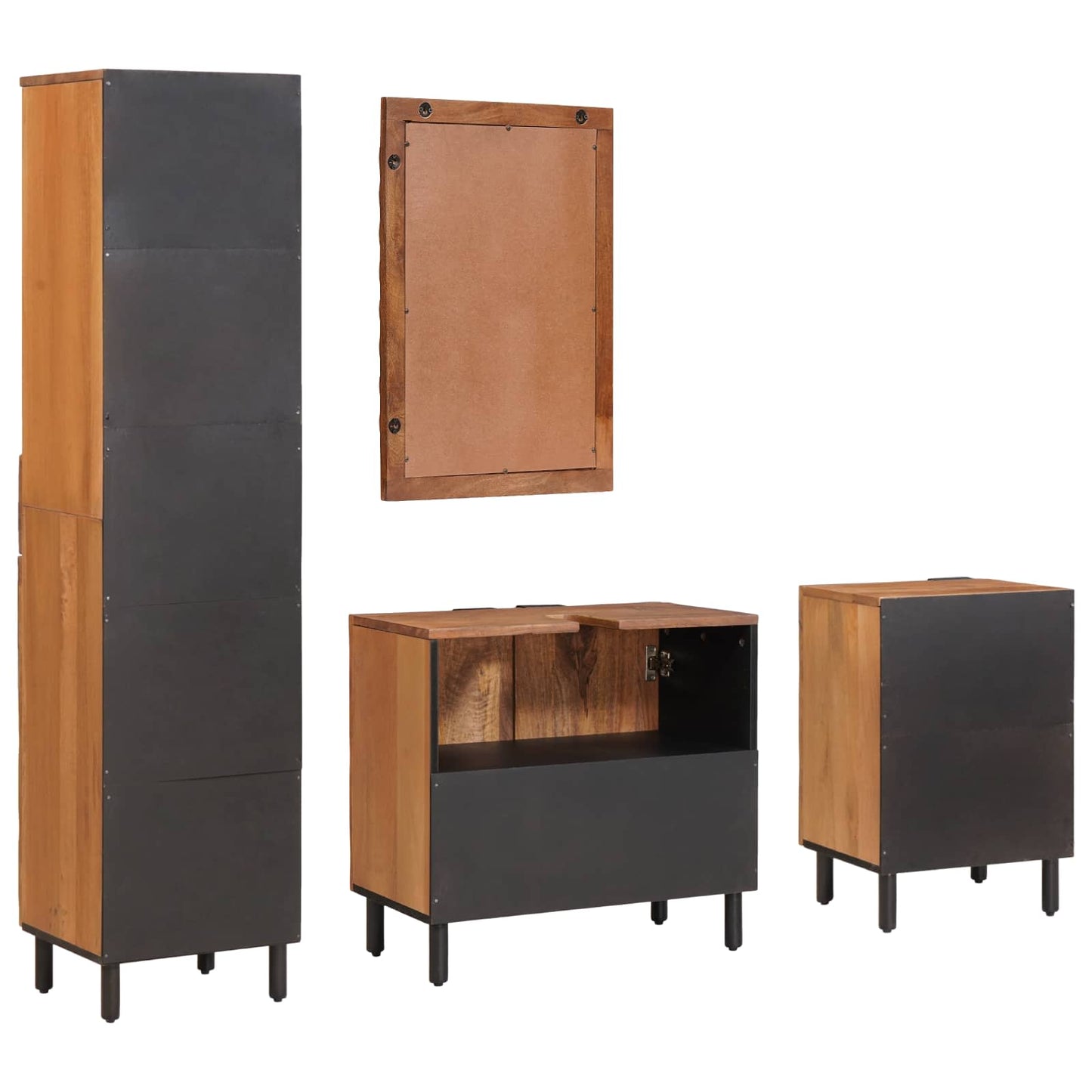 Set da Bagno Acacia Marrone Winish Legno di mango massello