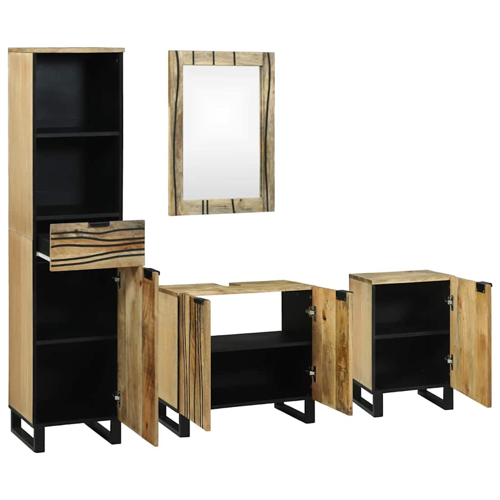 Set di mobili per il bagno 4 pcs Marrone Legno multistrato | homemem39