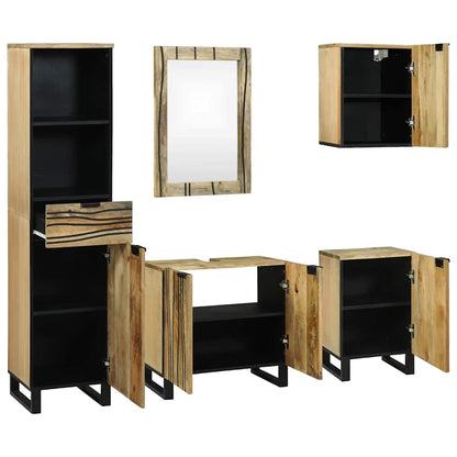 Set di mobili per il bagno 5 pcs Marrone Legno multistrato | homemem39