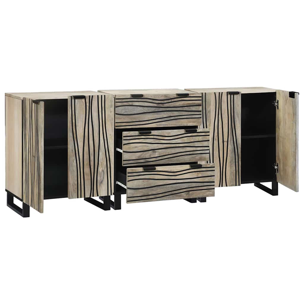Set di mobili per il bagno 3 pcs Bianco Legno multistrato | homemem39