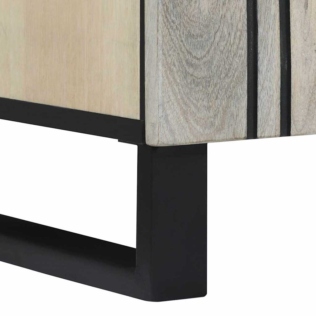 Set di Armadi da Bagno 2 pcs Bianco Legno di mango massello | homemem39
