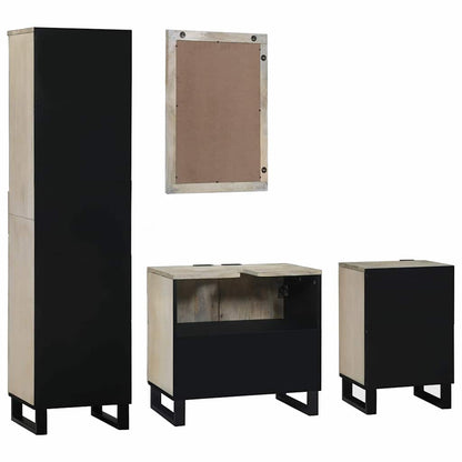 Set di mobili per il bagno 4 pcs Marrone Noce Legno multistrato