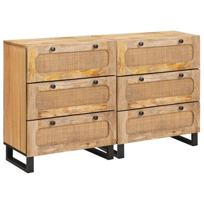 Credenza 2 pcs Marrone 60 x 33 x 75 cm Legno di mango massello | homemem39
