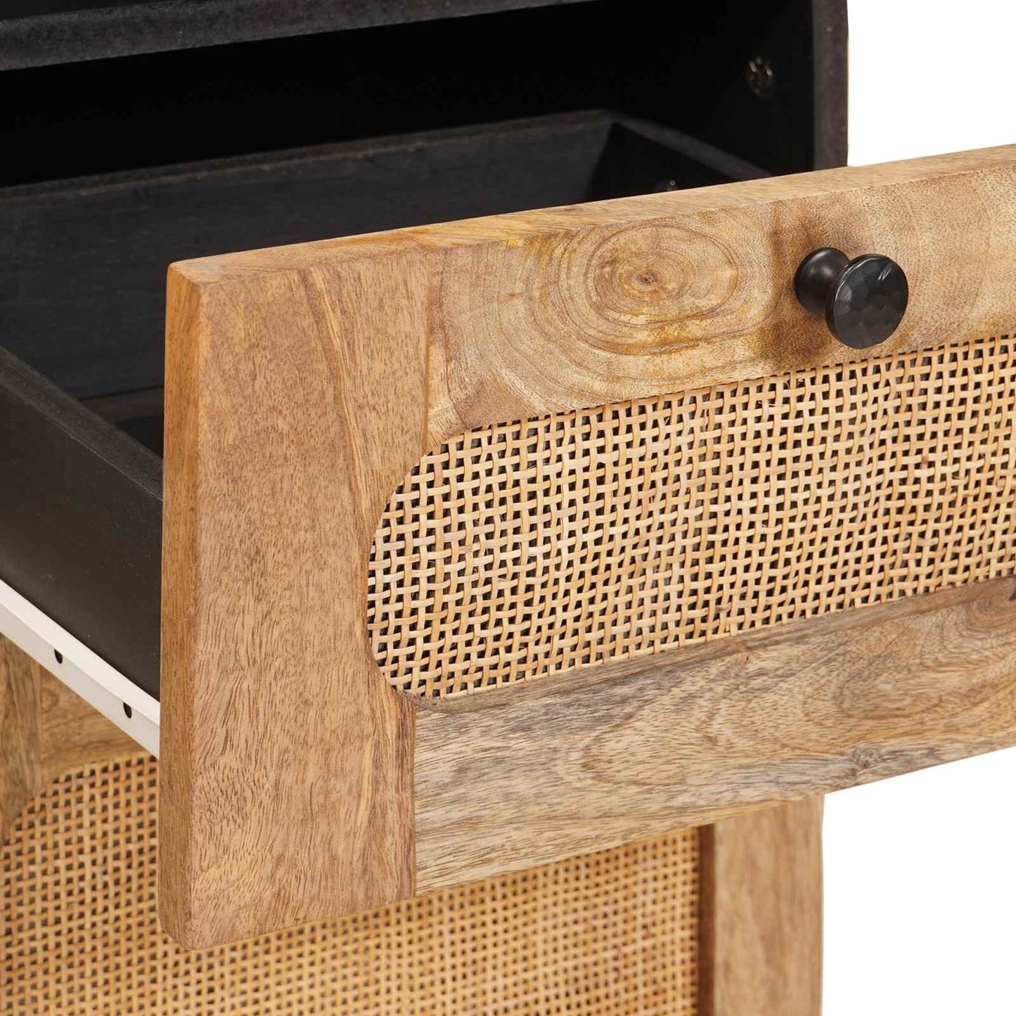 Set da Bagno con porta 3 pcs Naturale Legno di mango massello