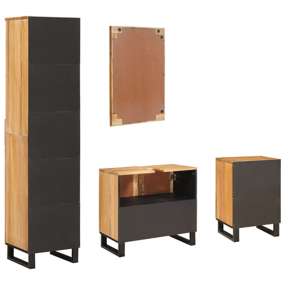 Set da Bagno con cassetto Naturale Legno di mango massello