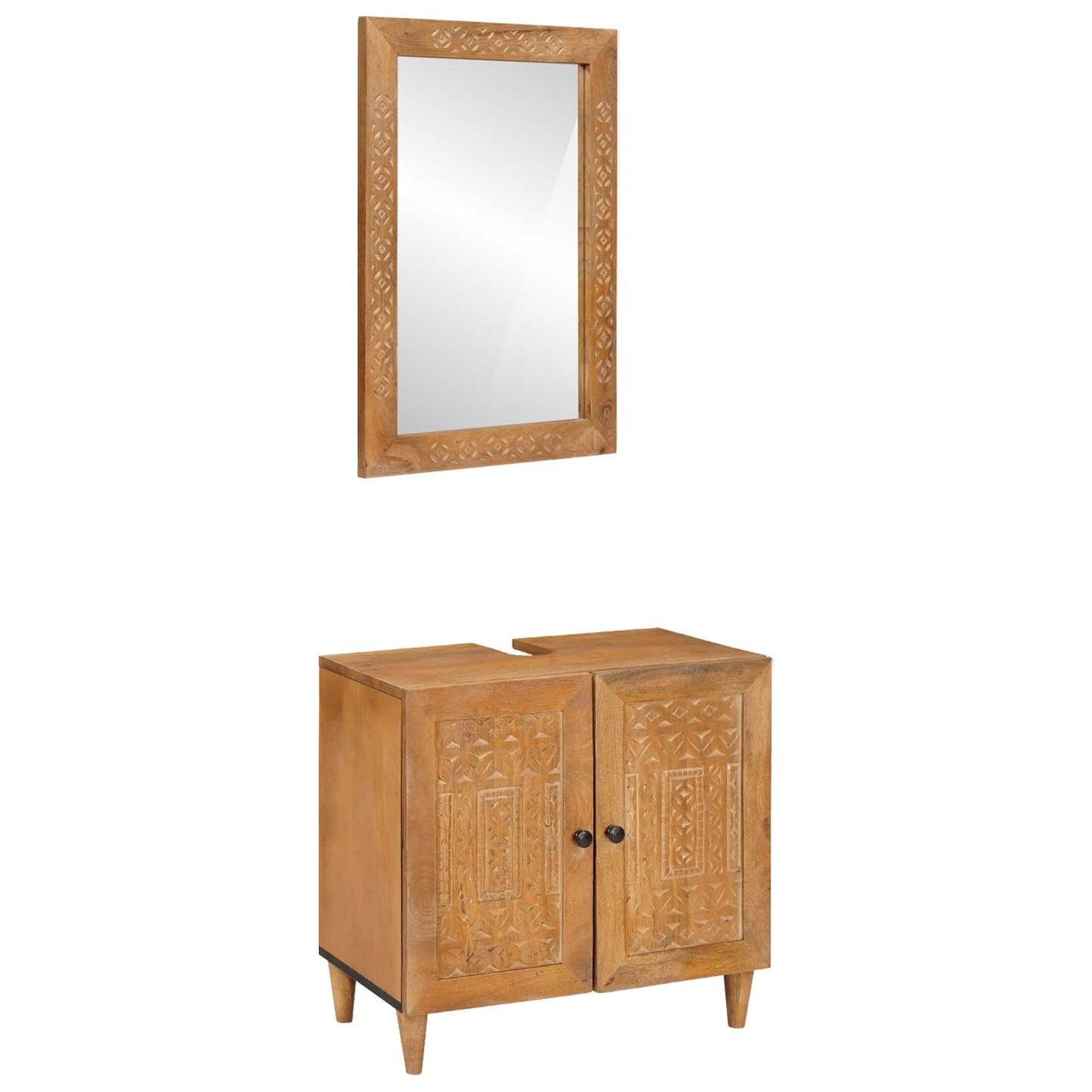 Set di mobili per il bagno 2 pcs Marrone Legno multistrato | homemem39