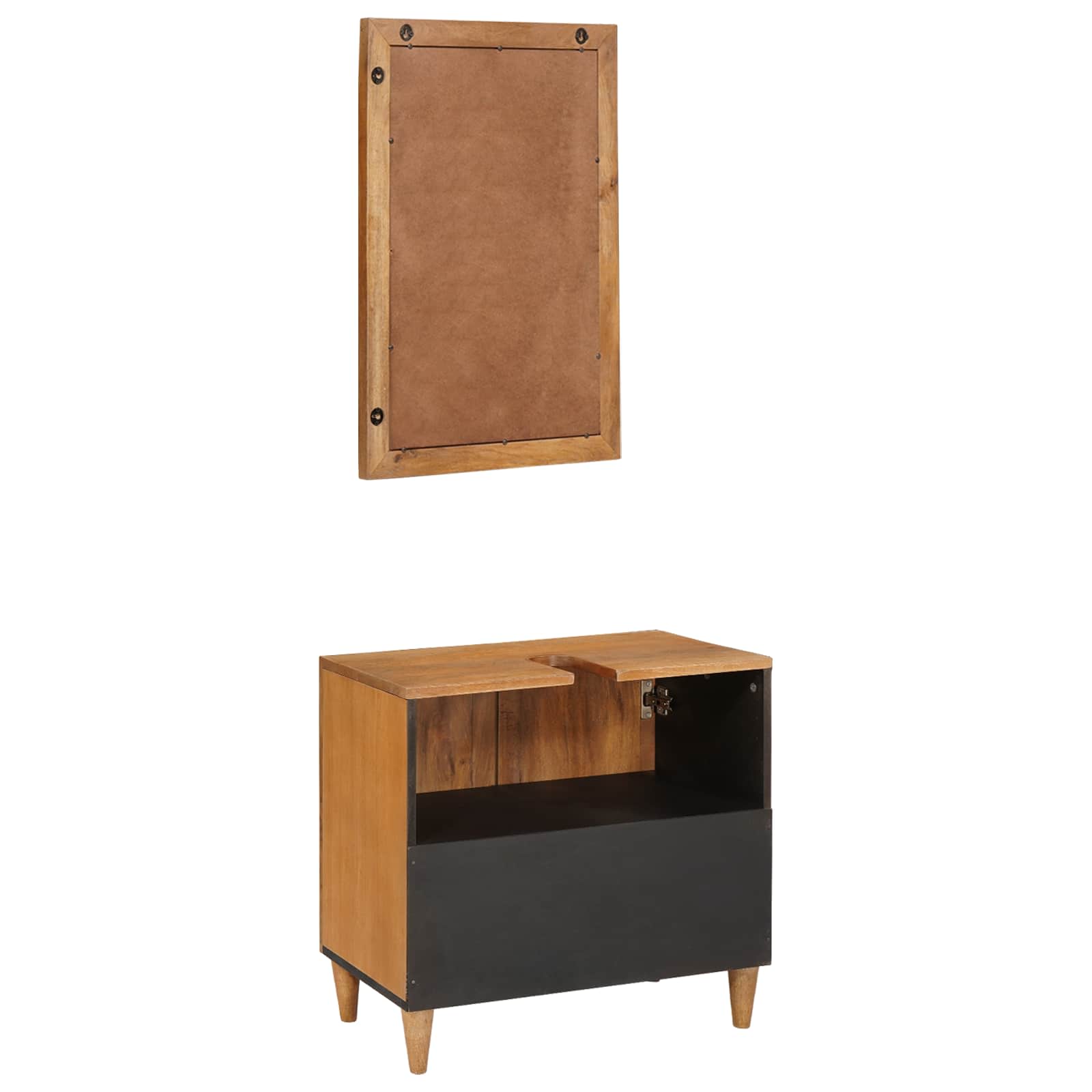 Set di mobili per il bagno 2 pcs Marrone Legno multistrato | homemem39