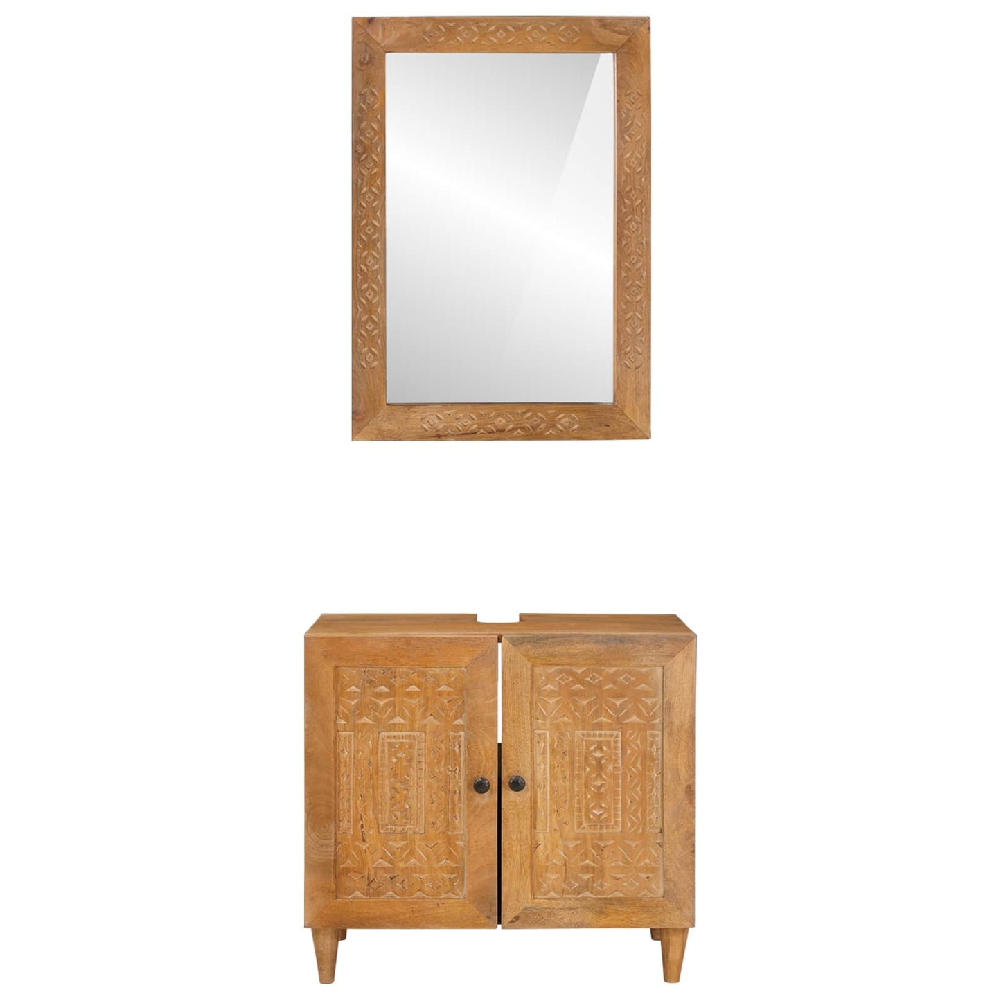 Set di mobili per il bagno 2 pcs Marrone Legno multistrato | homemem39