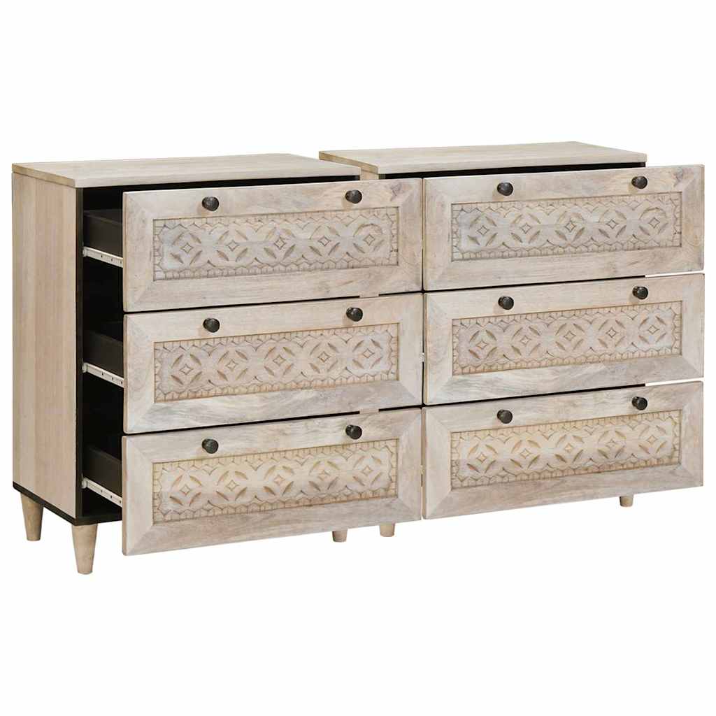 Credenza 2 pcs Bianco 120 x 33,5 x 75 cm