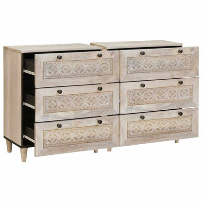 Credenza 2 pcs Bianco 120 x 33,5 x 75 cm