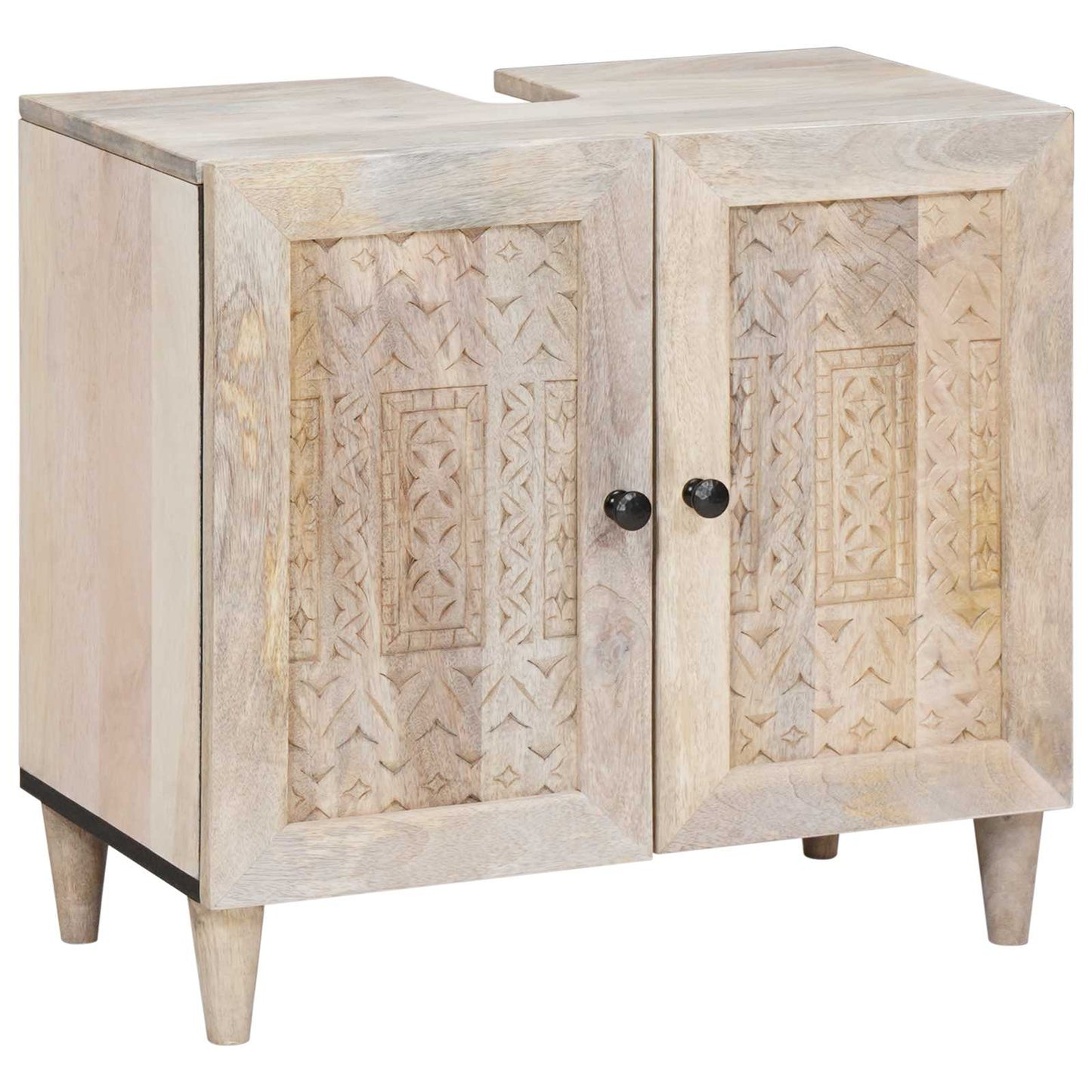 Set di mobili per il bagno 2 pcs Bianco Legno multistrato | homemem39