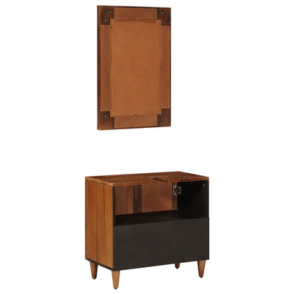 Set di mobili per il bagno 2 pcs Noce Legno di mango massello