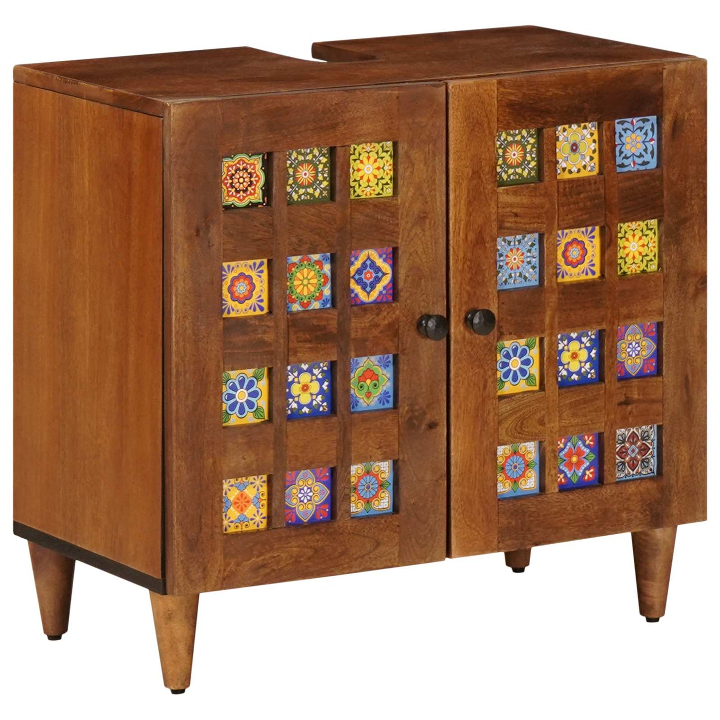 Set di mobili per il bagno 4 pcs Noce Legno di mango massello