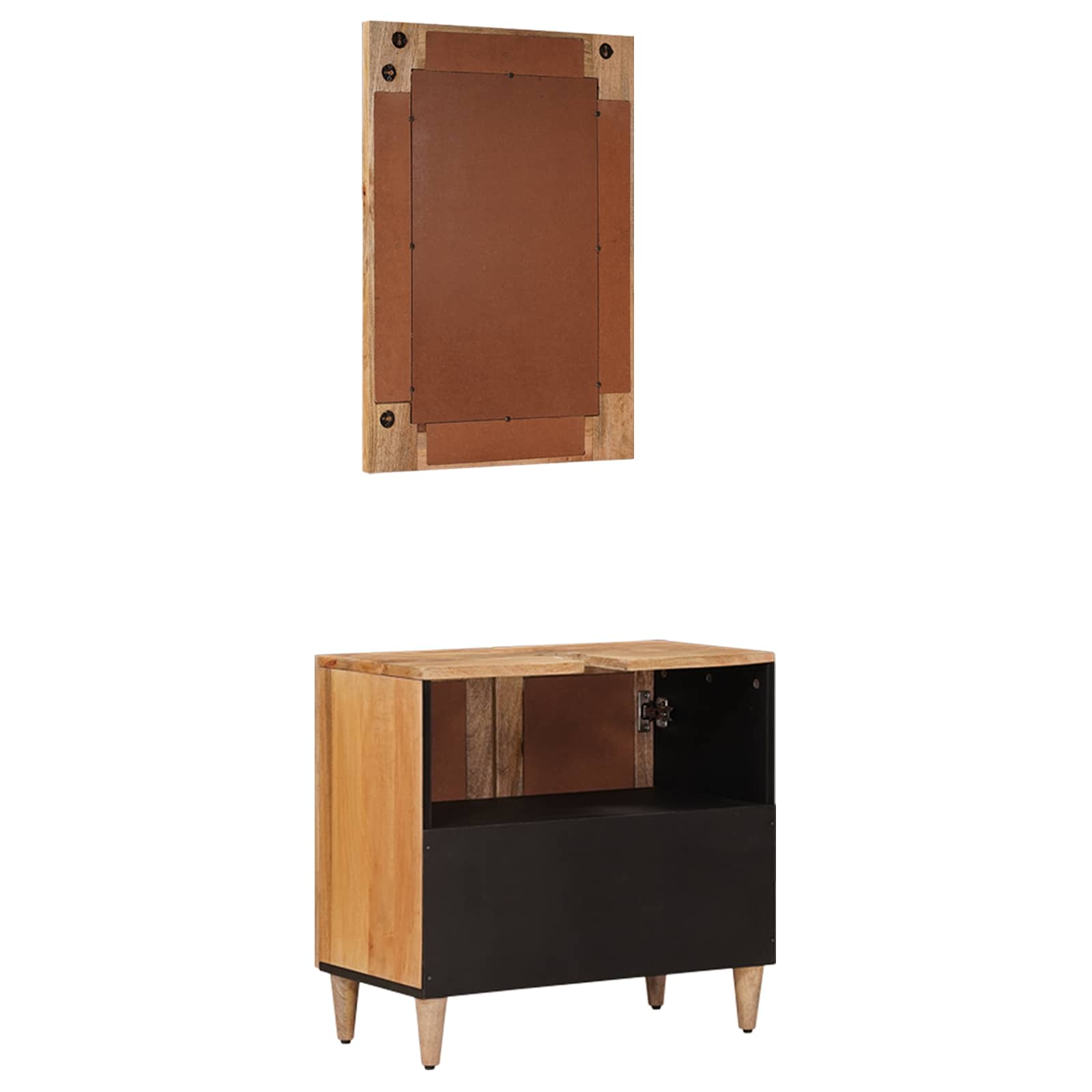 Set di mobili per il bagno Montaggio a parete 2 pcs Naturale | homemem39