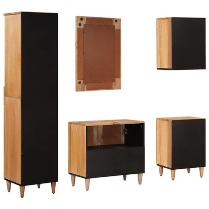 Set di mobili per il bagno con cassetto 5 pcs Naturale | homemem39