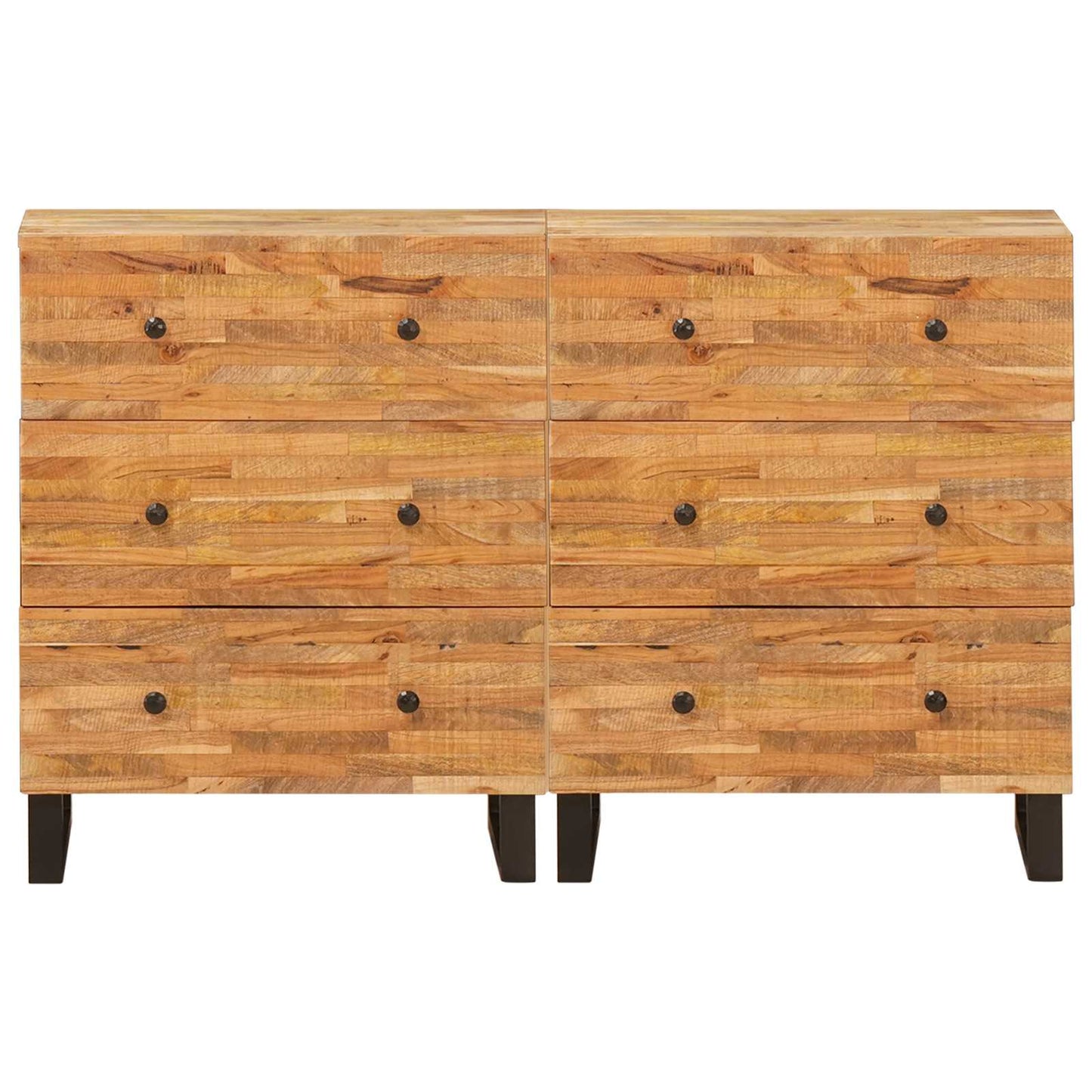 Credenza 2 pcs Marrone 60 x 33 x 75 cm Legno di mango massello | homemem39