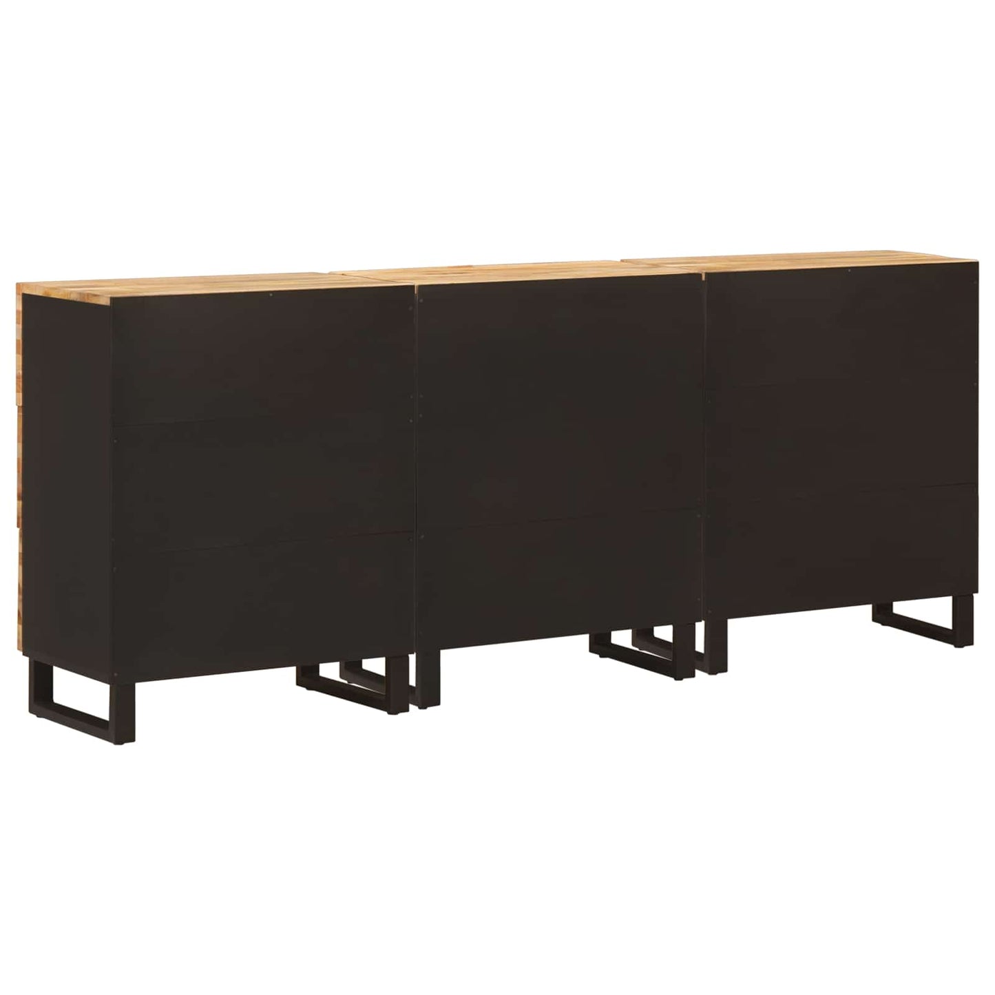 Credenza 3 pcs Marrone 60 x 33 x 75 cm Legno di mango massello