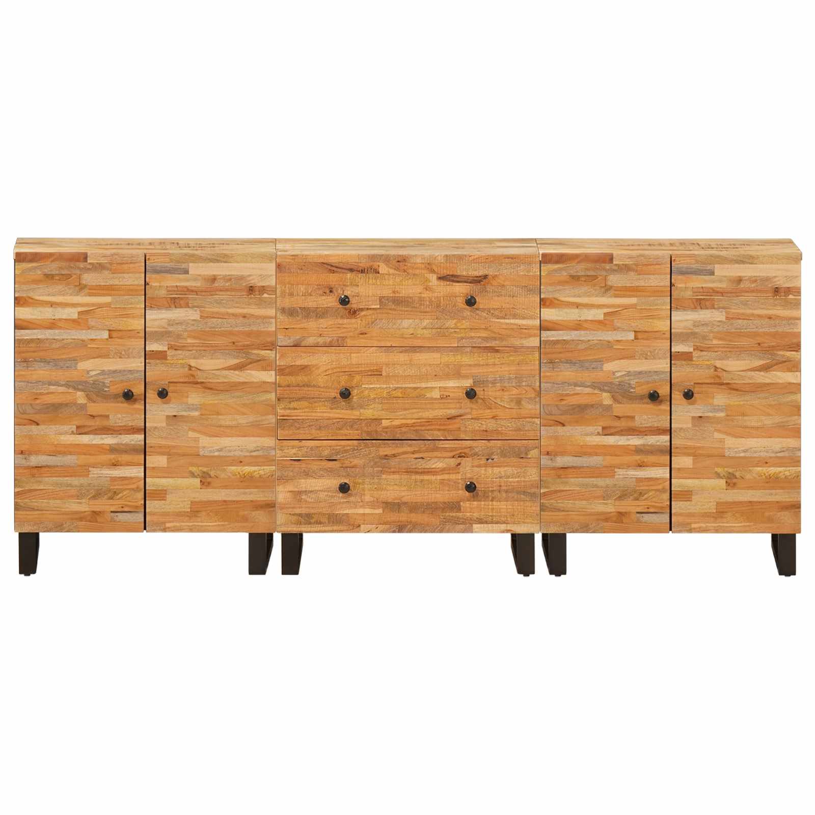 Credenza 3 pcs Marrone 60 x 33 x 75 cm Legno di mango massello | homemem39