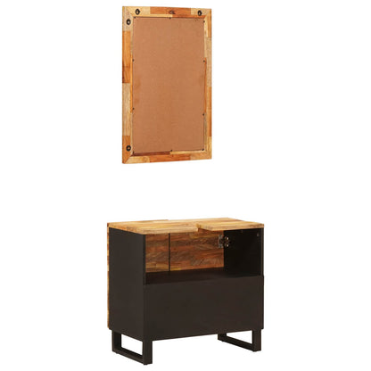 Set da Bagno con archiviazione Naturale Legno di mango massello