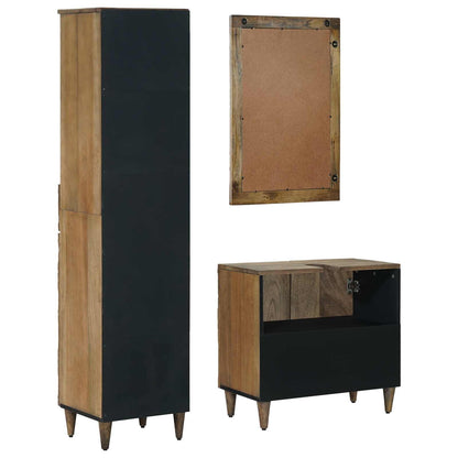 Set di mobili per il bagno con cassetto con porta 3 pcs Marrone | homemem39