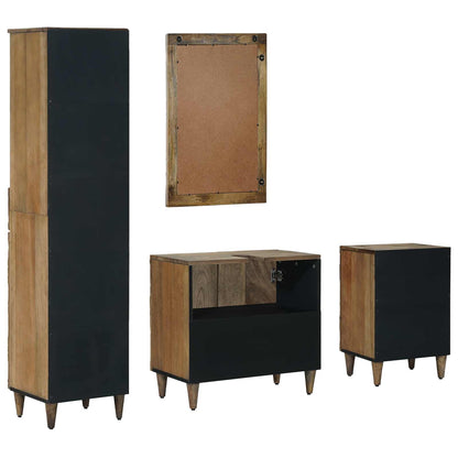 Set di mobili per il bagno con cassetto con porta 4 pcs Marrone | homemem39